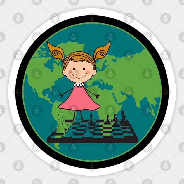 Chess is my world Kids Sticker by Chessfluencer